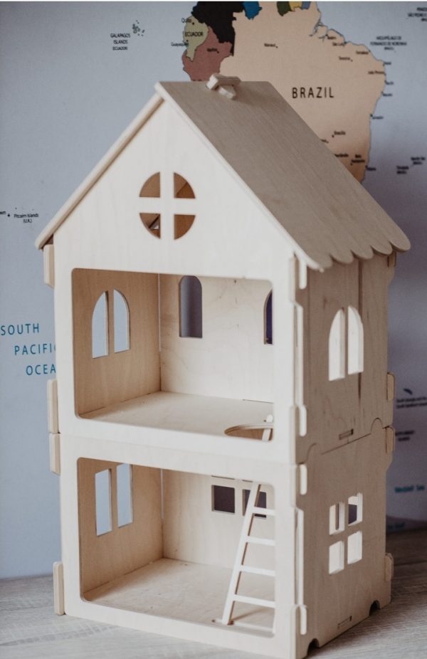 בית בובות קומותיים מודולרי לעיצוב החדר - כפרי