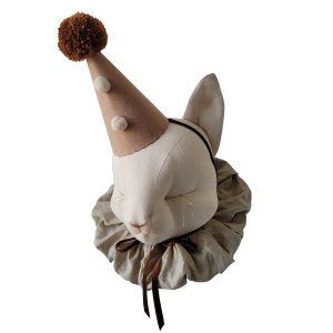 חתול עם כובע ליצן - לתליה - בז' בהיר