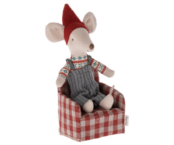 כסא צעצוע מכותנה - גודל עכבר - אדום
