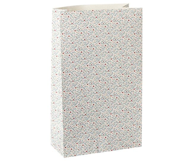 חבילת שקיות מתנה, Large, Berry branches – Dusty blue